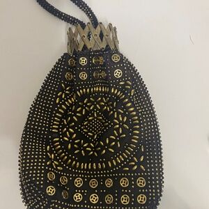 Vintage Gold beaded clutch